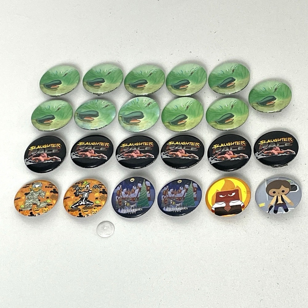 Lot Of 23 Pin Back Buttons Disney Pixar Halloween Star Wars 1.25"